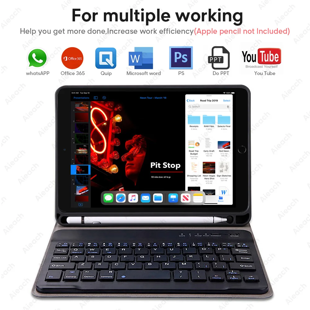 Чехол с клавиатурой для Ipad Air 3 2 1 чехол Bluetooth 2019 10 5 9.7 | Компьютеры и офис
