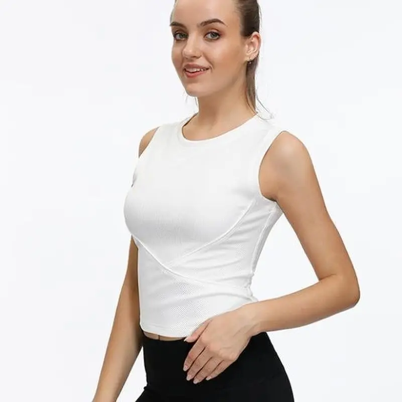 

Summer Sports Sleeveless Vest Women Tight-fitting Quick-drying T-shirt Sexy Yoga Wear Running Fitness Sleeveless Tops