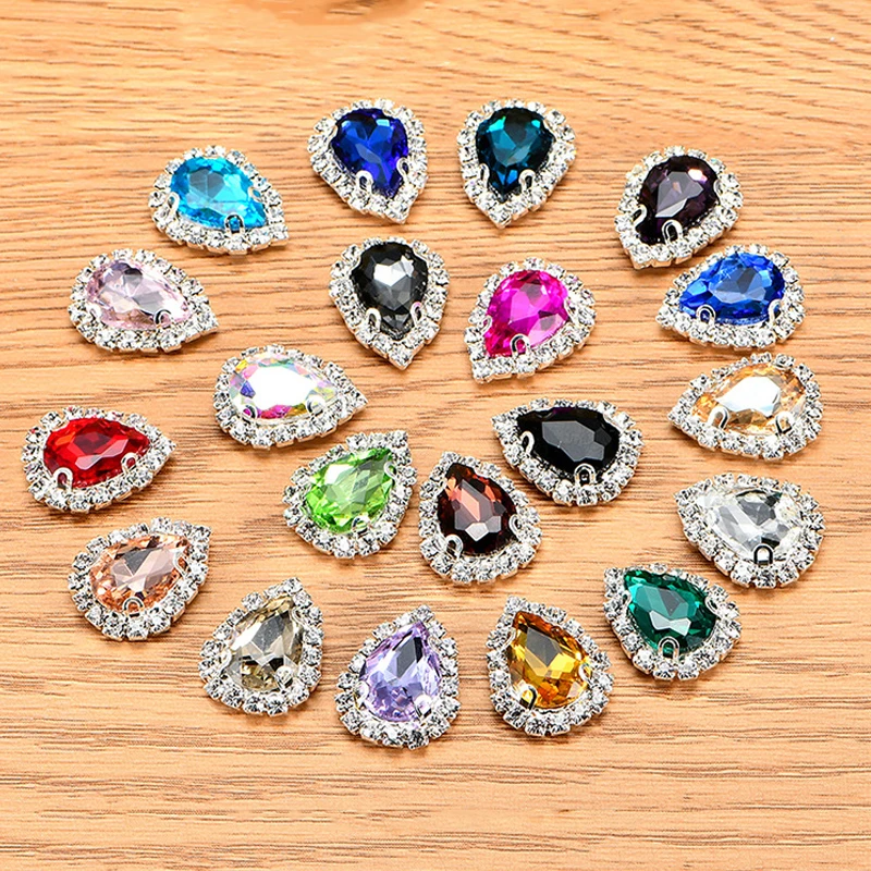 Стразы в форме капли с кристаллами и пряжкой стразы со стразами металлической