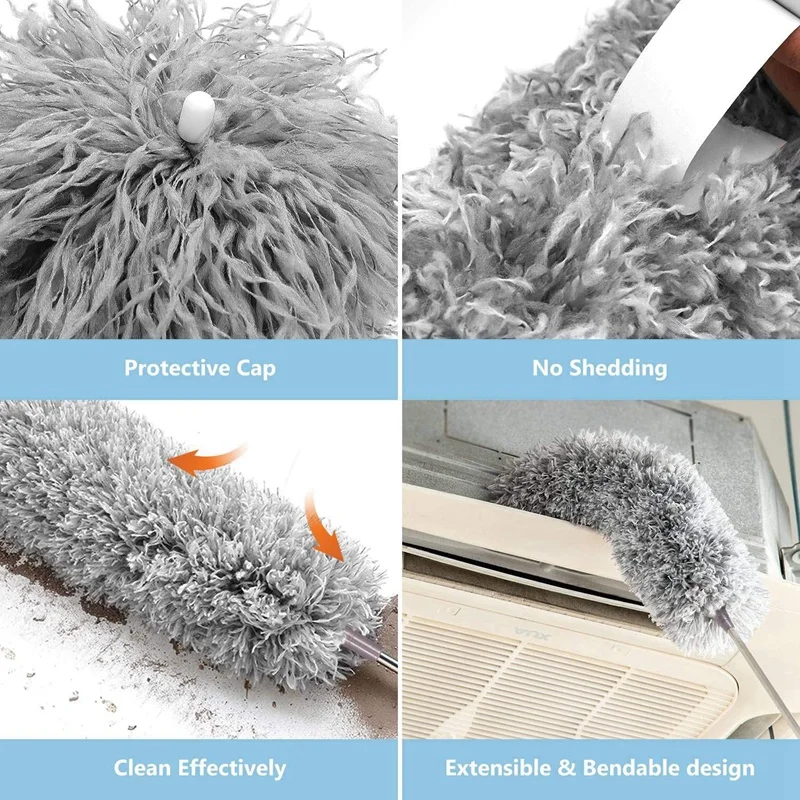 

Microfiber Duster,Duster Cleaning Kit with Extension Pole,Washable,Bendable Dusters,for Cleaning Cobwebs Ceilings Fans