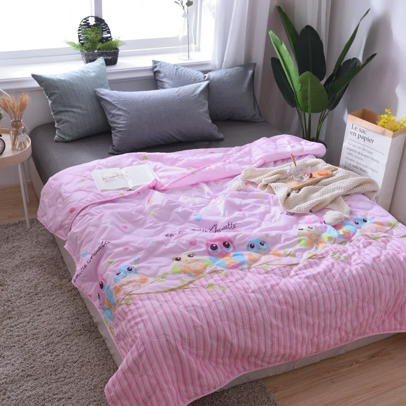 Новое летнее стеганое одеяло с изображением совы рыбы фламинго мультяшным