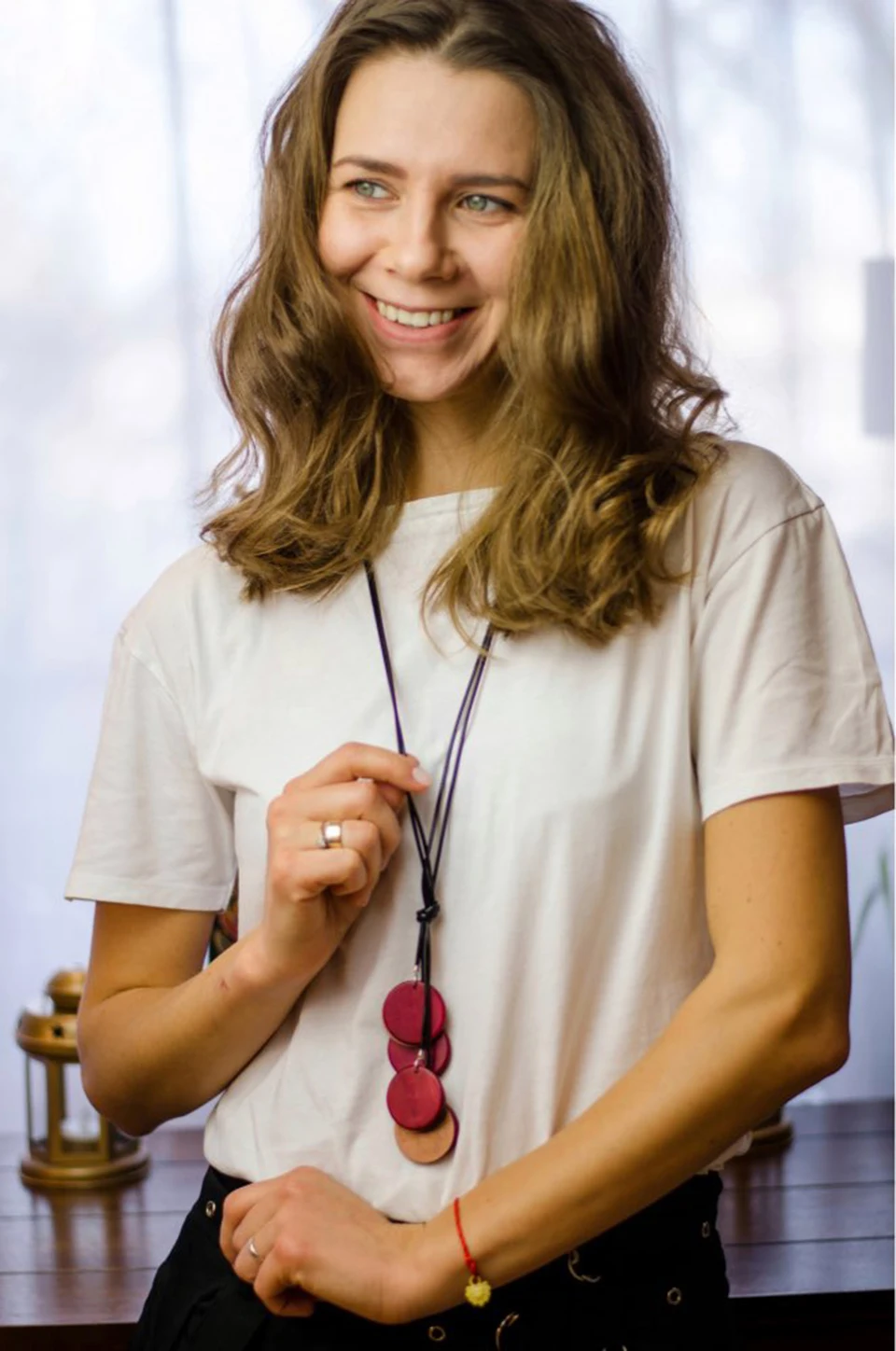 Винтажное деревянное ожерелье ювелирные изделия для женщин модная длинная