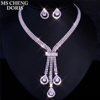 fashion gold color crystal jewelry set women bridal necklace earrings set rhinestone wedding engagement party jewelry