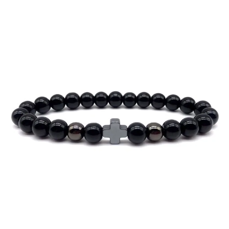 

2021Mens Bracelet New Beads Charm Bracelet Jewelry DIY Cross Trend Jewellery Holiday Party Valentine's Gift Mens Jewellery
