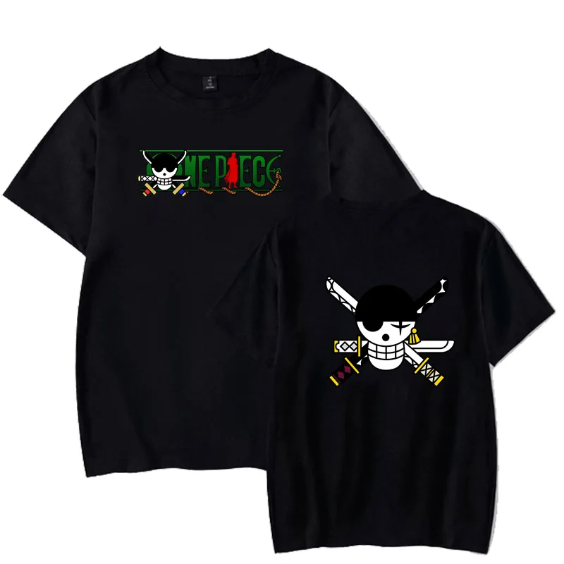 

Zoro Print Clothes Unisex Loose Short Sleeve Anime One Piece Tshirt