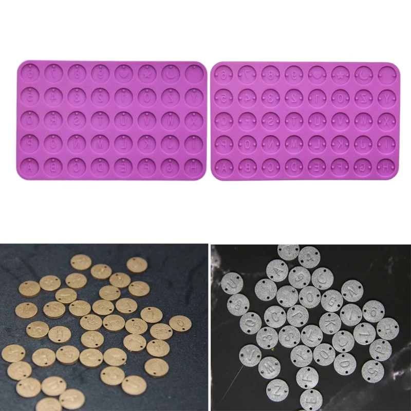 

2Pcs DIY Initial Letter Pendant Resin Mold Letter Number Round Discs Mould Alphabet Bead Bracelet Necklace Jewelry Making Tool
