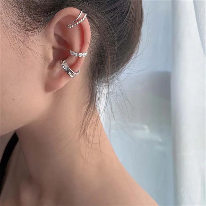 SIPENGJEL Модный комплект из 3 предметов серьги клипсы без отверстий для ушей