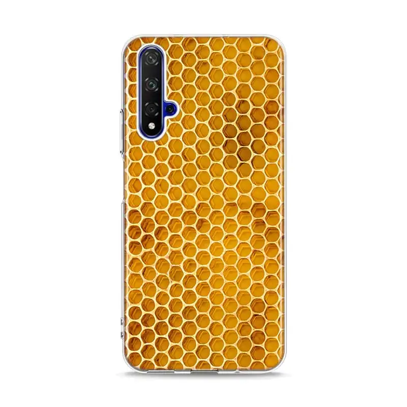 Силиконовый чехол из ТПУ с золотыми сотами honey bee для huawei Honor 10i 9X8X20 10 9 Lite 8 8A 7A 7C Pro Lite чехол для телефона - Цвет: Style 09