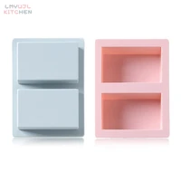 2 hole square silicone mold diy toast bread mousse cake handmade soap mold food grade silicone bakeware baking accessories