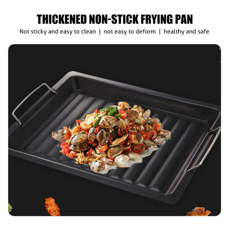 

Heat Resistant Non-stick BBQ Pan Grill Basket Vegetable Meat Holder Bake Mats Anti-rust Roasting Tin Barbecue Pan Tool