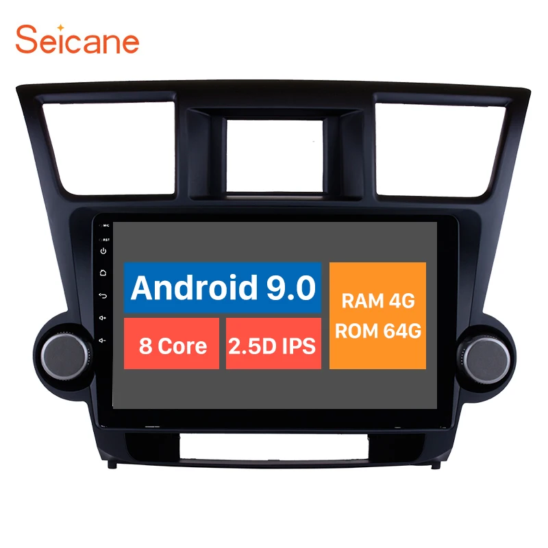 Seicane Android 9,0 10,1 дюймов 4G Wifi головное устройство радио аудио gps мультимедийный плеер для 2009 2010 2011 2012- Toyota Highlander