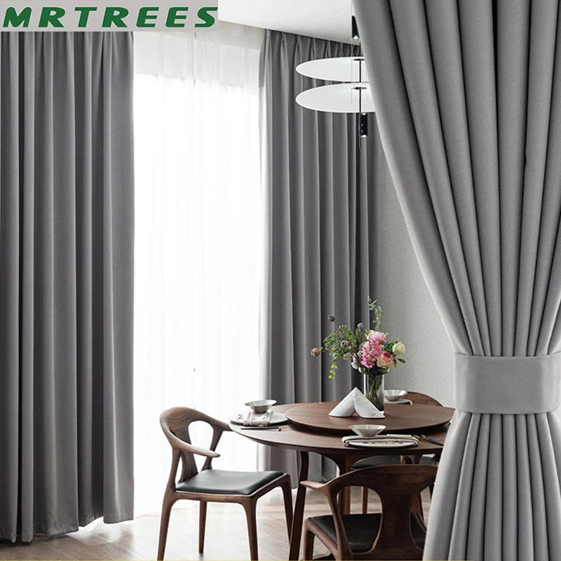

MRTREES Modern Blackout Curtains For Living Room Window Curtains For Bedroom Curtains Fabrics Ready Made Finished Drapes