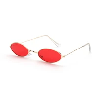 2021retro small oval sunglasses women vintage brand shades black red metal color sun glasses for female fashion designer