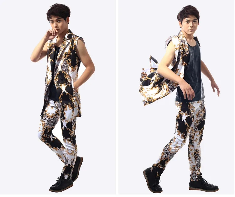 Крутой костюм для мальчиков и мужчин ночного клуба выступлений на сцене