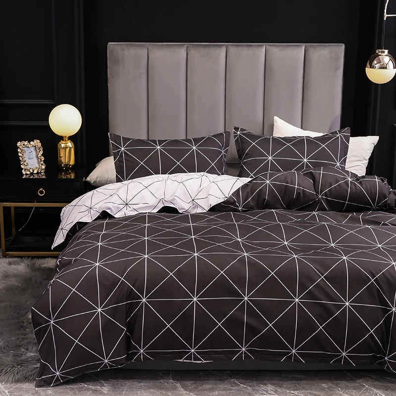 Набор пододеяльников в клетку с перьями простое постельное белье скандинавский