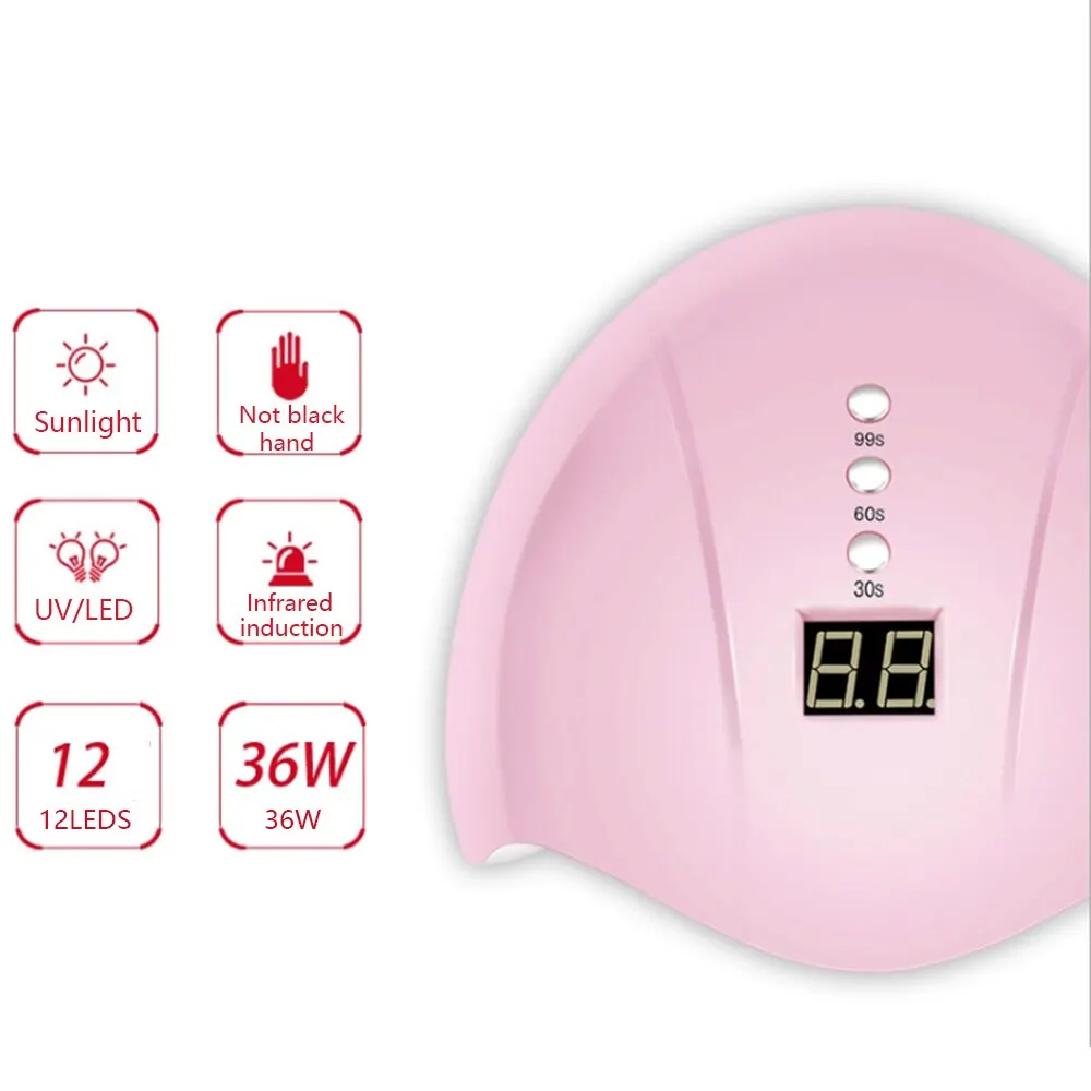 36W UV led Nail Lamp Manicure LED Dryer Drying Polish Ice with 12 Pcs Leds 30s/60s/99s Auto Sensor Art Tools |