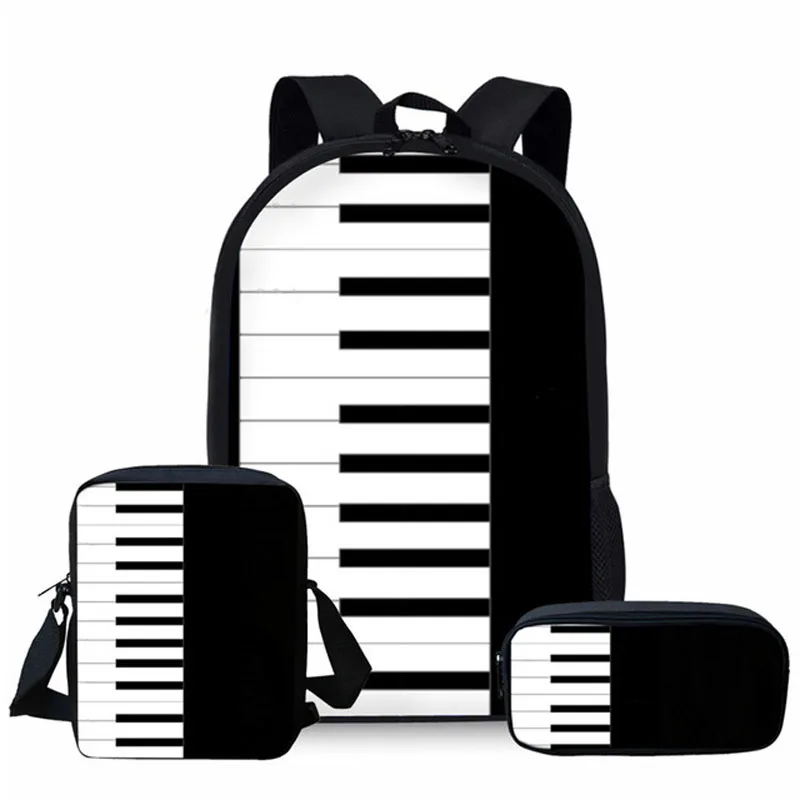 Детские школьные ранцы пианино, музыка, нота с 3D принтом для детей, сумки на плечо для книг для подростков, индивидуальные портфели для начал...