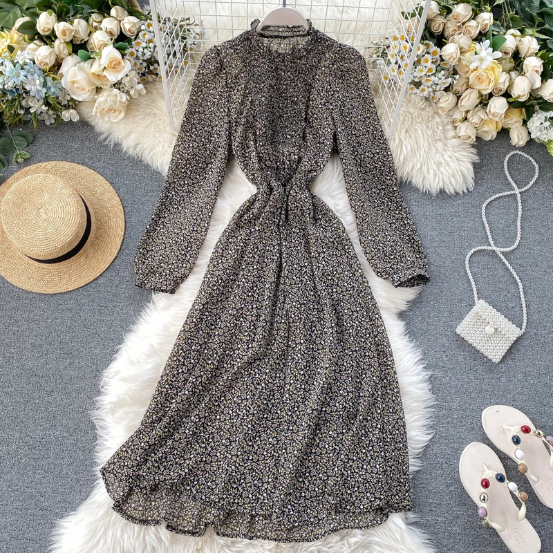 SINGRAIN женское длинное платье с рюшами и цветочным рисунком богемное