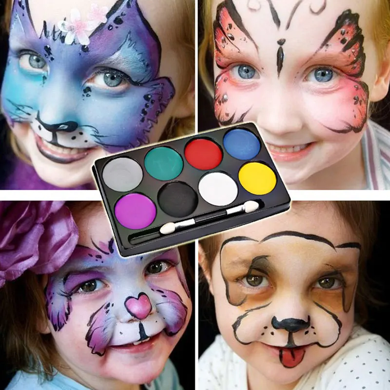 Сценические вечерние краски 8 цветов для тела крем палитра нетоксичные