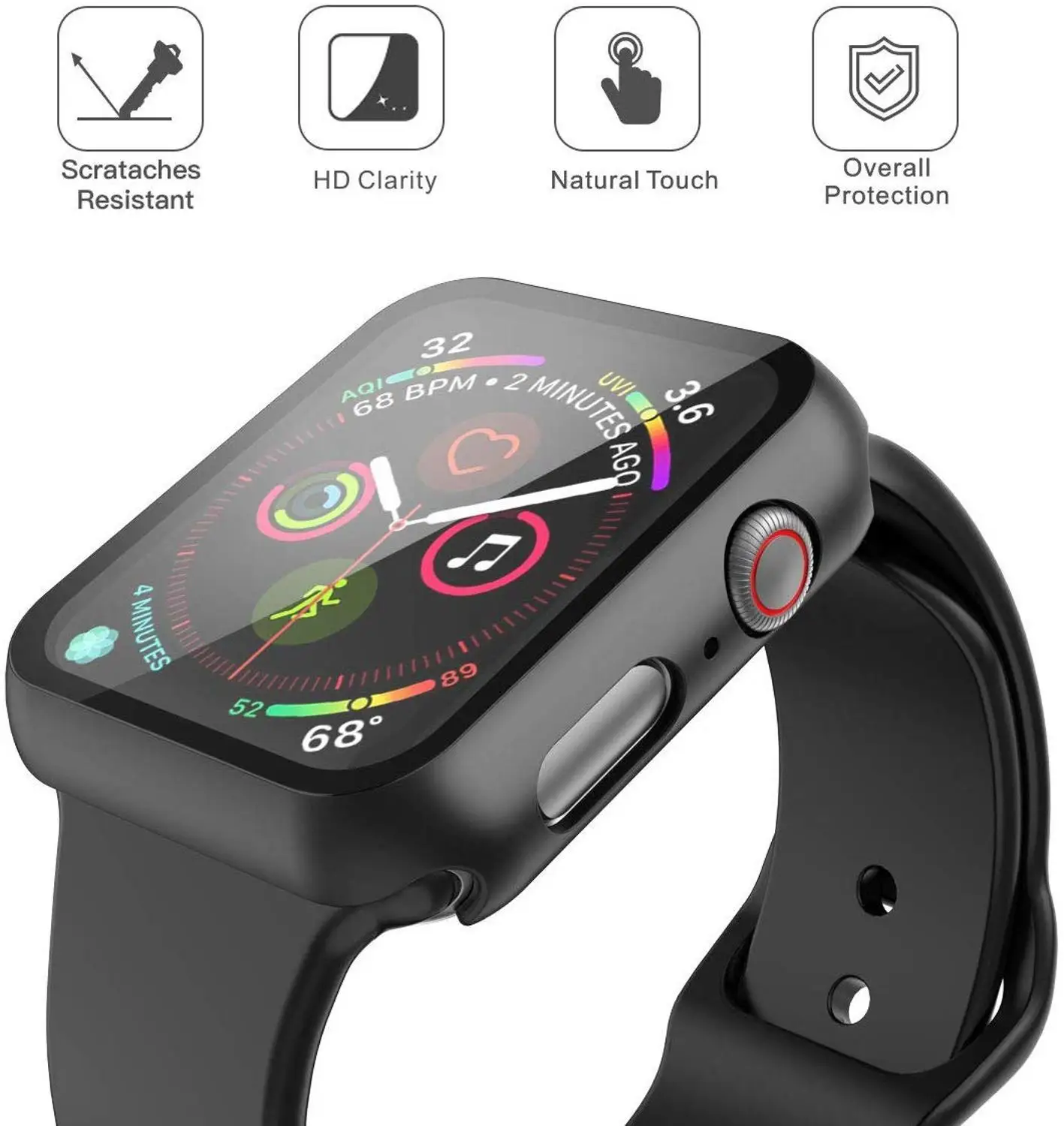 Чехол из поликарбоната для Apple Watch 5 4 3 защитный чехол экрана 42 мм 44 38 40
