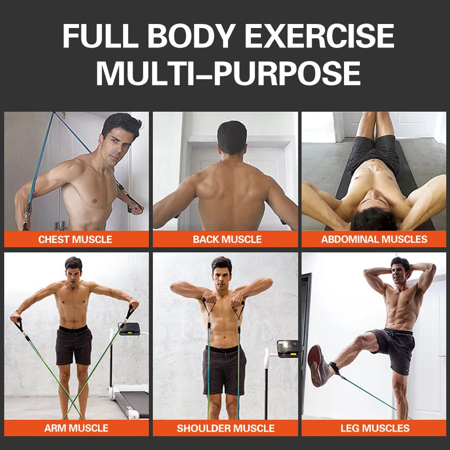 11pcs/set Pull Rope Fitness Exercises Resistance Bands Latex Tubes Body Training Workout band for home gym fitness equipment - купить по