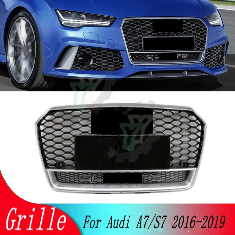 

For Audi A7/S7 2016 2017 2018 2019 car accessories front bumper sports hexagonal honeycomb modified front grille racing grill