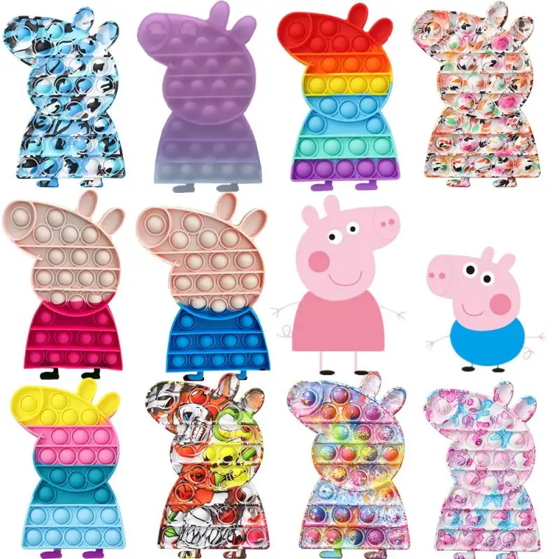 

Розовая игрушка-свинья Pop It, сжимаемая игрушка-антистресс, милый попит, сжималка для снятия стресса, сенсорная игрушка-антистресс для взросл...