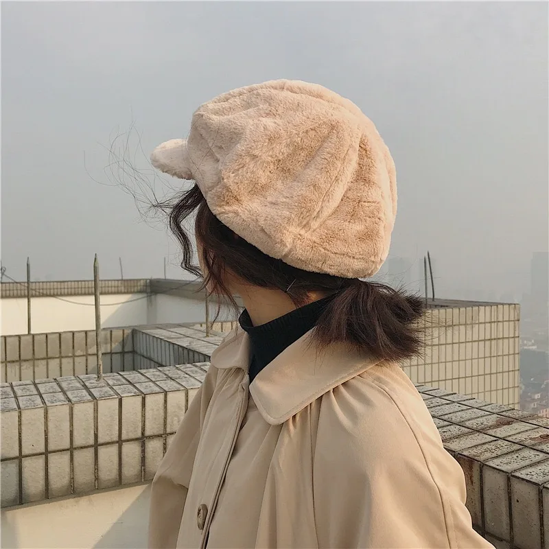 Женские головные уборы из мягкого флиса осенне-зимние женские береты с мехом
