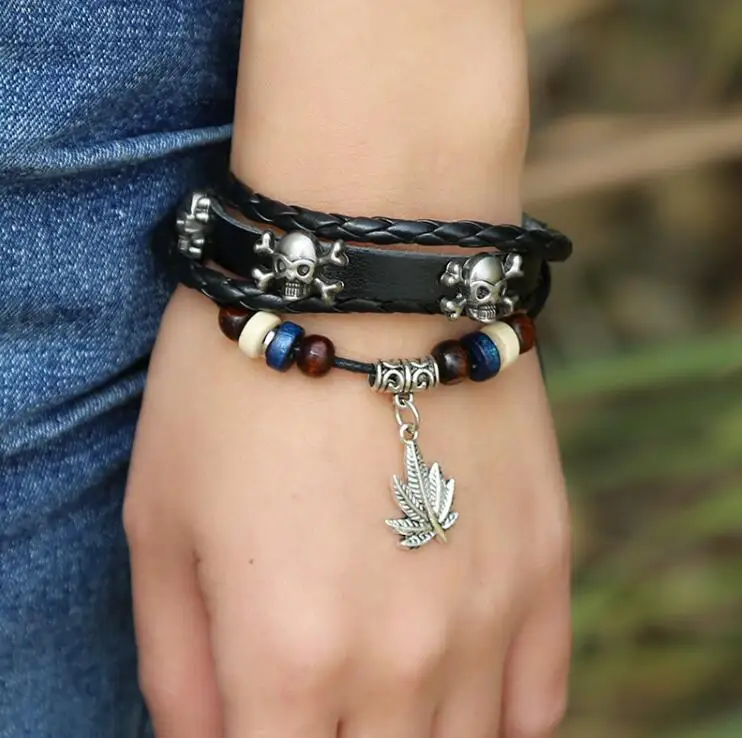 Кожаный браслет кожаный кожаные украшения модные ювелирные изделия | Украшения и