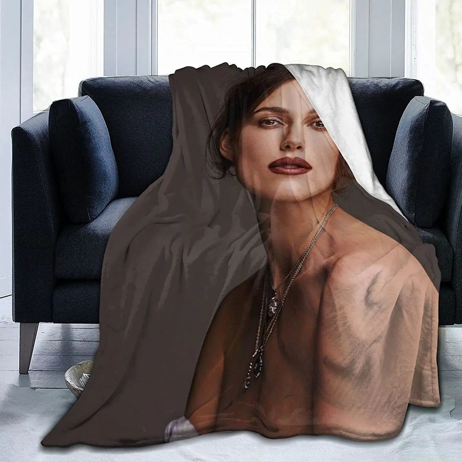 

Keira Knightley Blanket Lamb Blanket 3D Print Plush Blanket Bedding Decor Blanket for Living Room Bedroom Dorm Decor