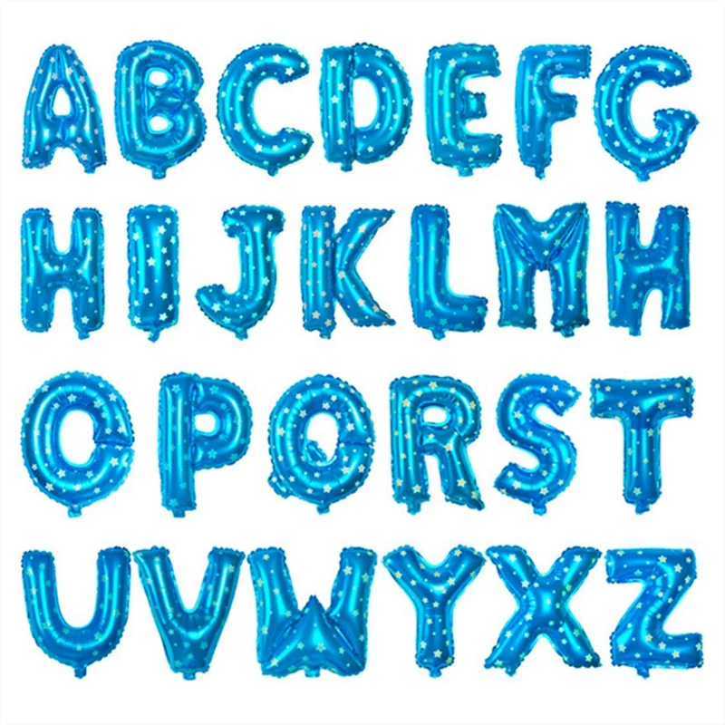 16 дюймов Золотой Серебряный Синий Розовый буквы А З Алфавит фольги Воздушные