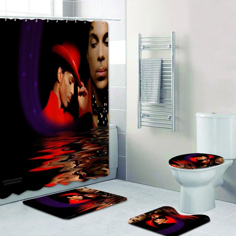 Современная занавеска для душа Prince музыкальная ванной комнаты певец s-коврики