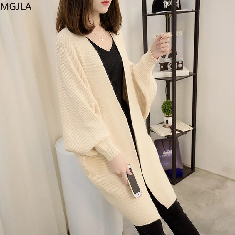 

South Korea's Autumn 2020Yuansuo Style Medium Length Knitted Cardigan with Versatile Thin and Loose Sweater Coat Womens Clothing