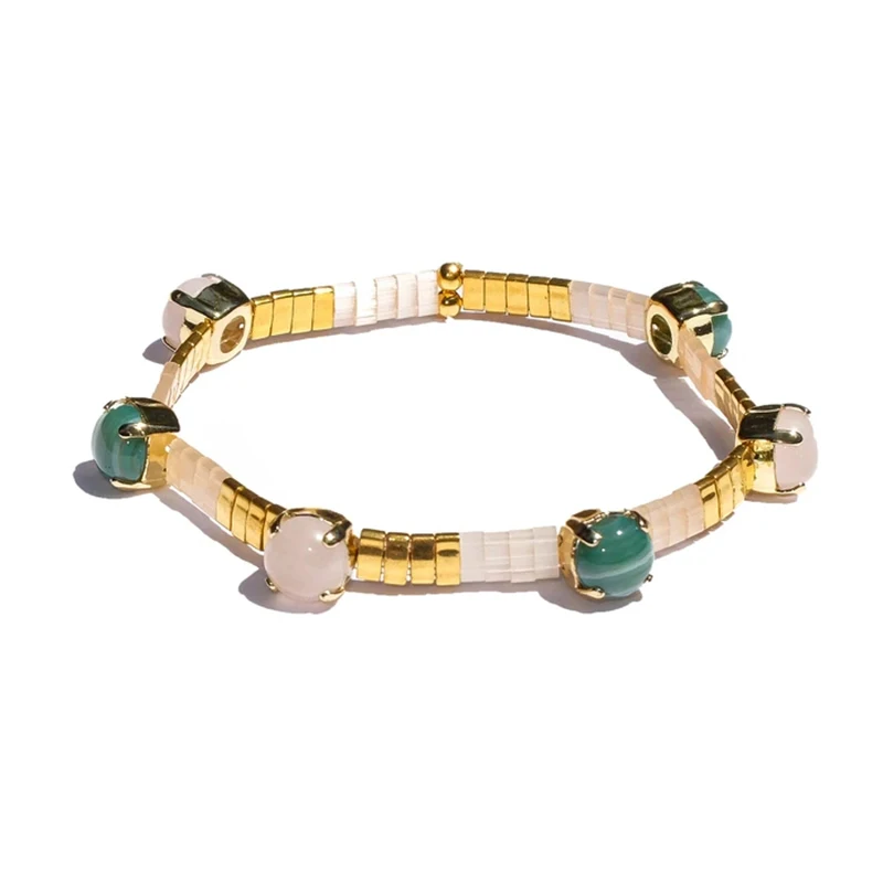 Retro Square Crystal Beads Bracelet Handmade MIYUKI Tila Jewelry Bohemian Rainbow Hand Accessories Women 2022 New Year Gift