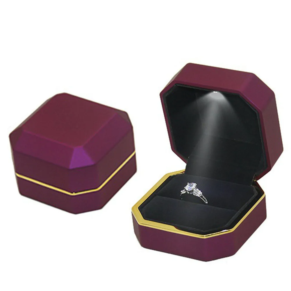 Восьмиугольный светодиодный светильник кольцо ящик для хранения ювелирных