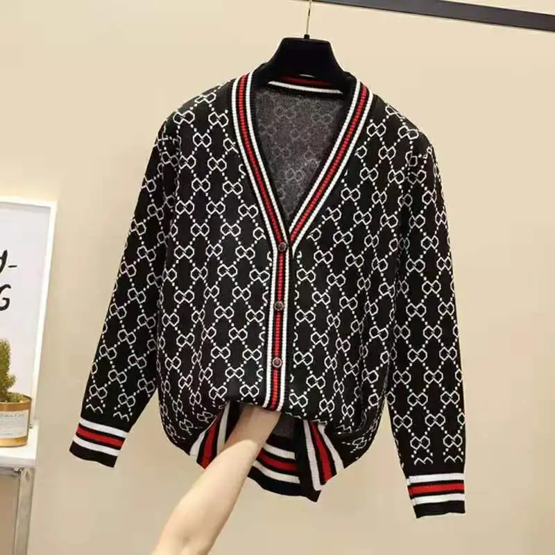 

FSDA V Neck Houndstooth Vest Cardigan 2020 Black Sleeveless Sweater Women Loose 2020 Autumn Winter Knitted Casual Fashion Jumper