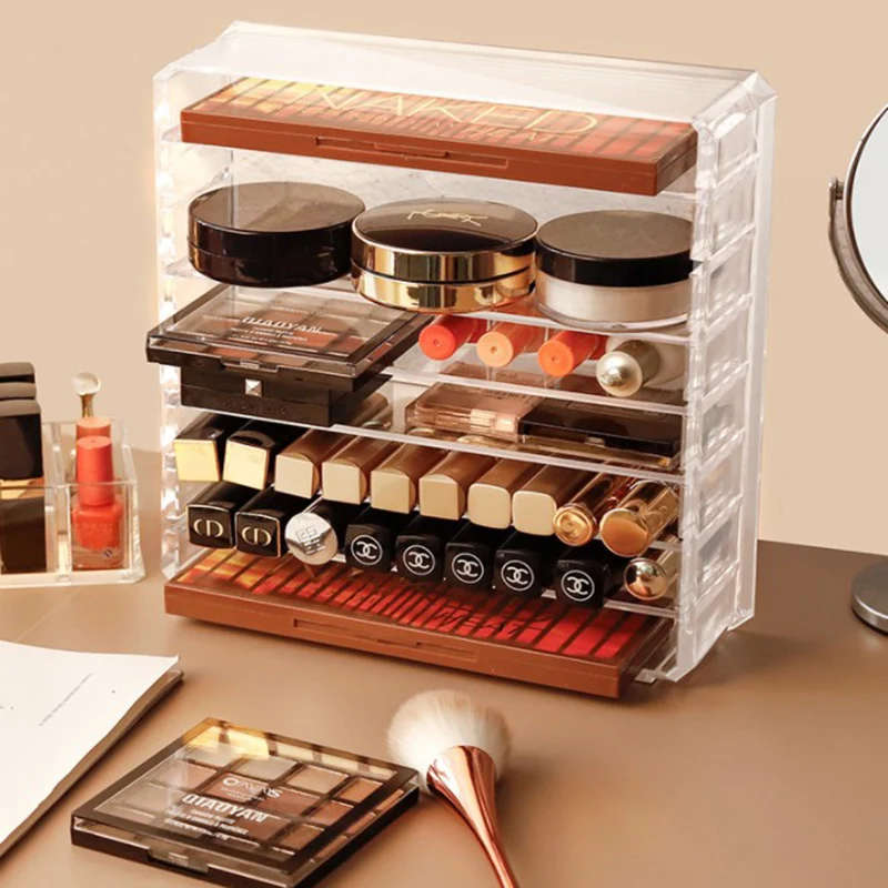 8 слойный макияж ящик для хранения акриловый косметический Органайзер Ящик