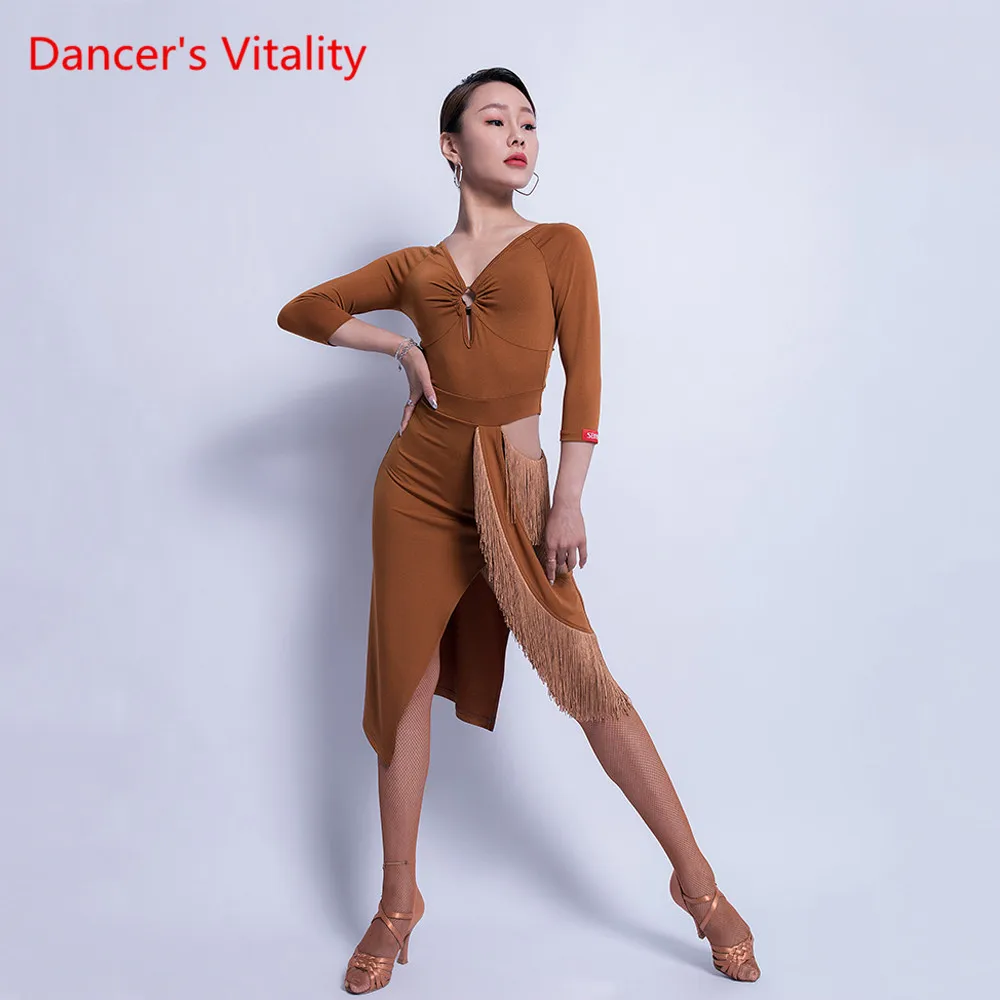 Одежда для латинских танцев профессиональная одежда тренировок сексуальная