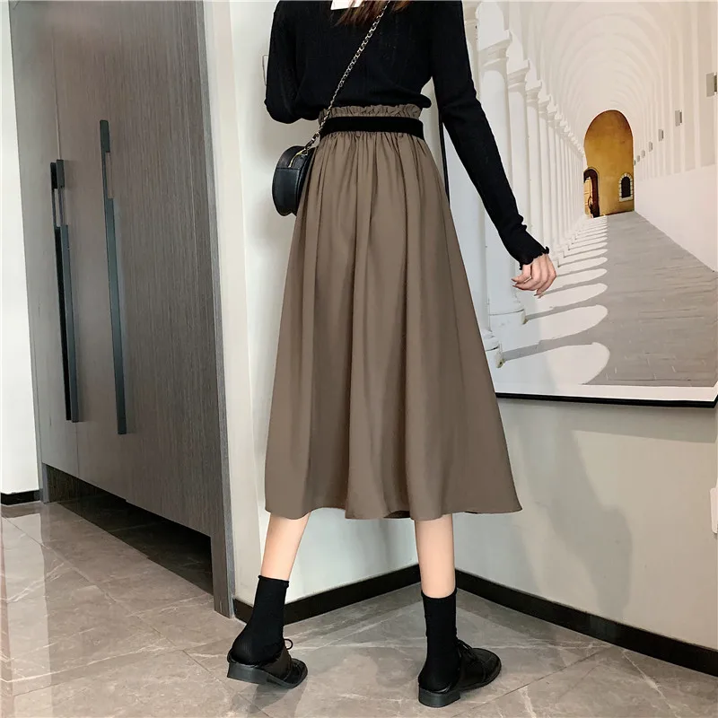 

Autumn Hepburn Style Elegant High Waist Irregular Slimming Midi Skirt For Women