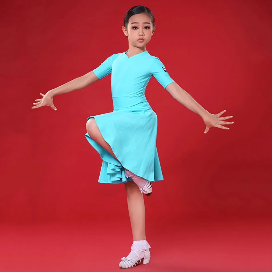 Детское стандартное платье для профессиональных конкурсов латинских танцев H9263