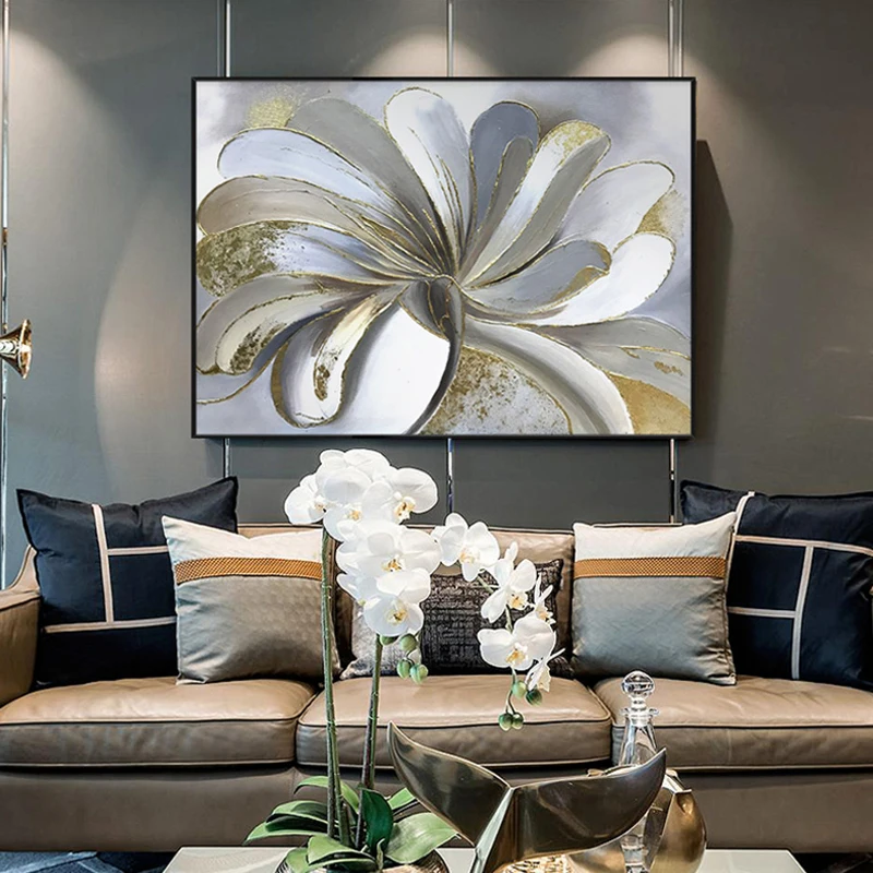 

100% Handpainted luxury Flower Abstract Oil Painting On Canvas Art Gift Home Decoration Living Room Wall Art Frameless Picture