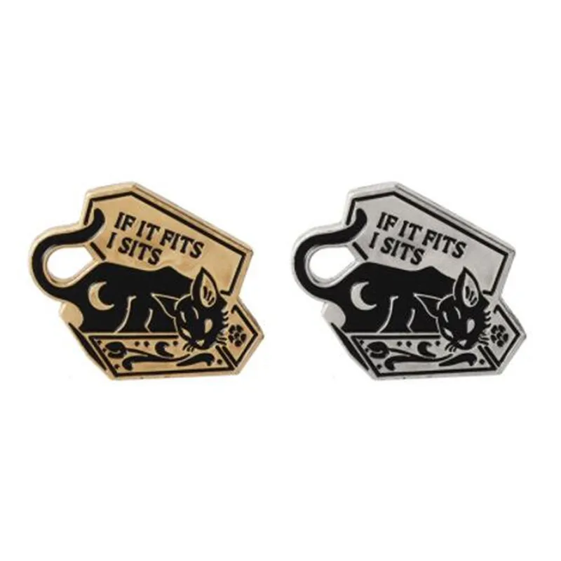 WKOUD если он подходит я сидит шпилька с подвеской Кот Черный кот лежащий в коробке
