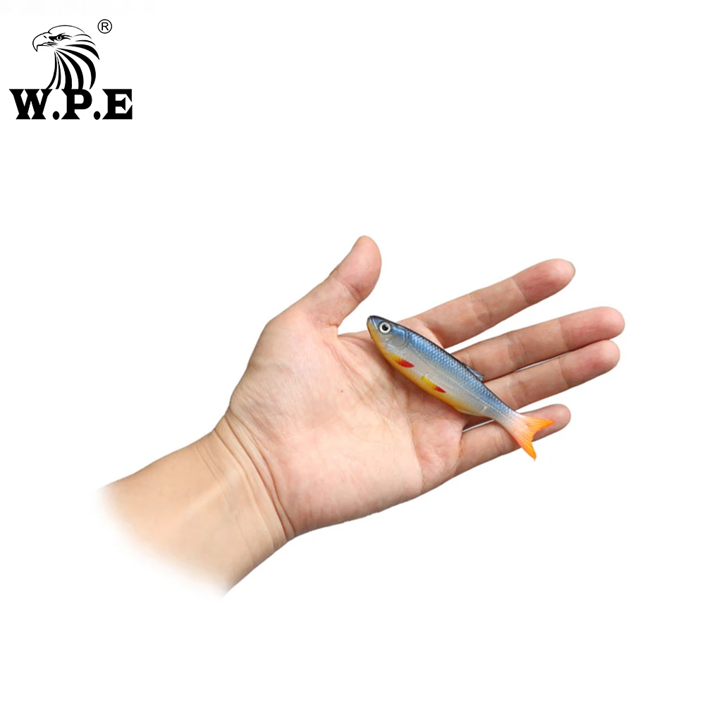 W.P.E 90 мм 6 шт./упак. мягкая рыболовная приманка с 3d-глазами красочные плавающие