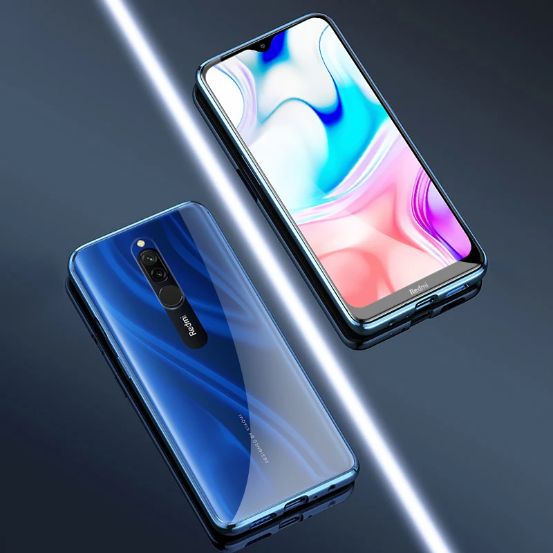 Natrberg 360 Полный Чехол для Xiaomi Redmi 8 чехол магнитный металлический двойной закаленное стекло задняя крышка Жесткий чехол для Redmi 8A 8 A Pro Чехол