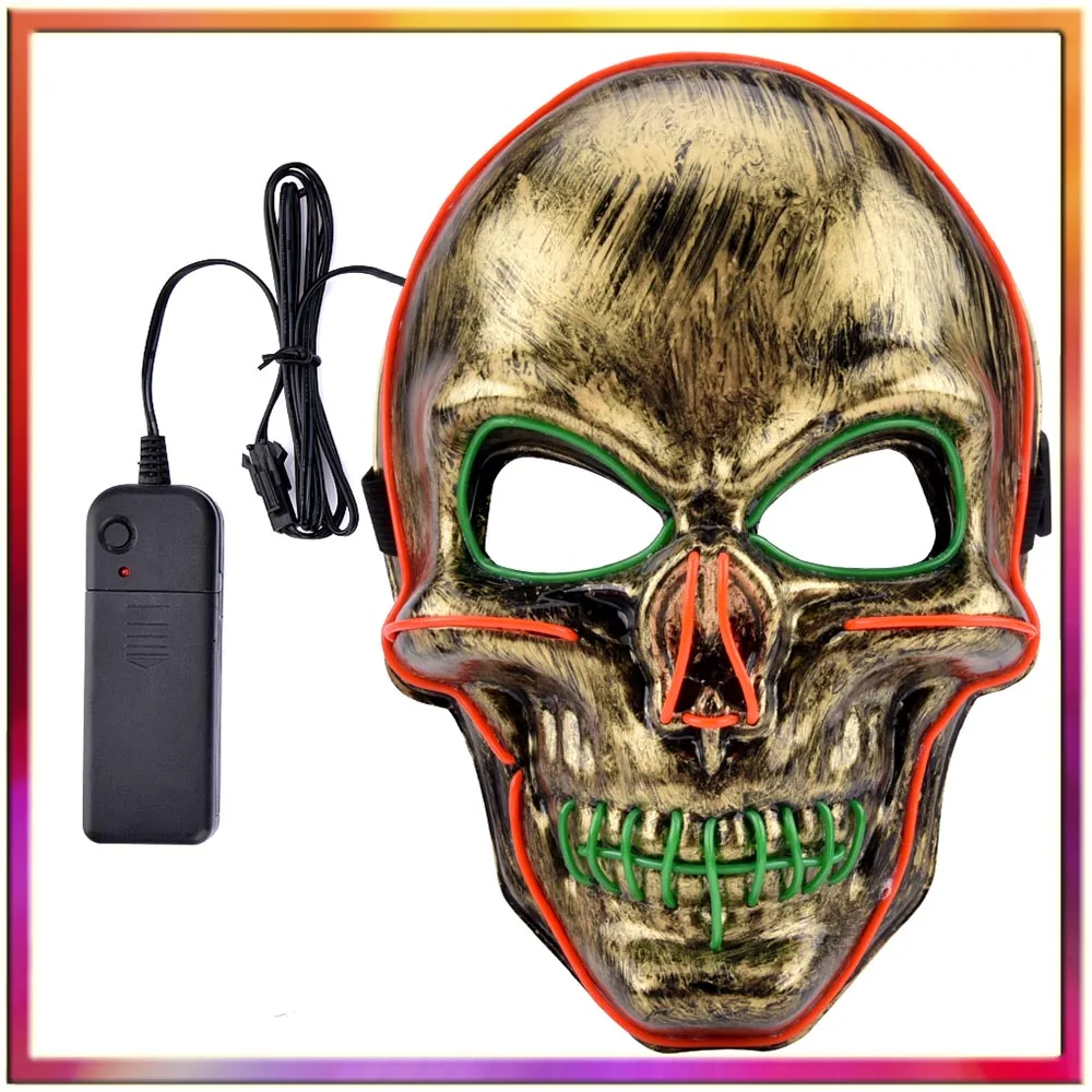 10 шт. светодиодный светодиодная маска для Хэллоуина карнавальные маски в стиле