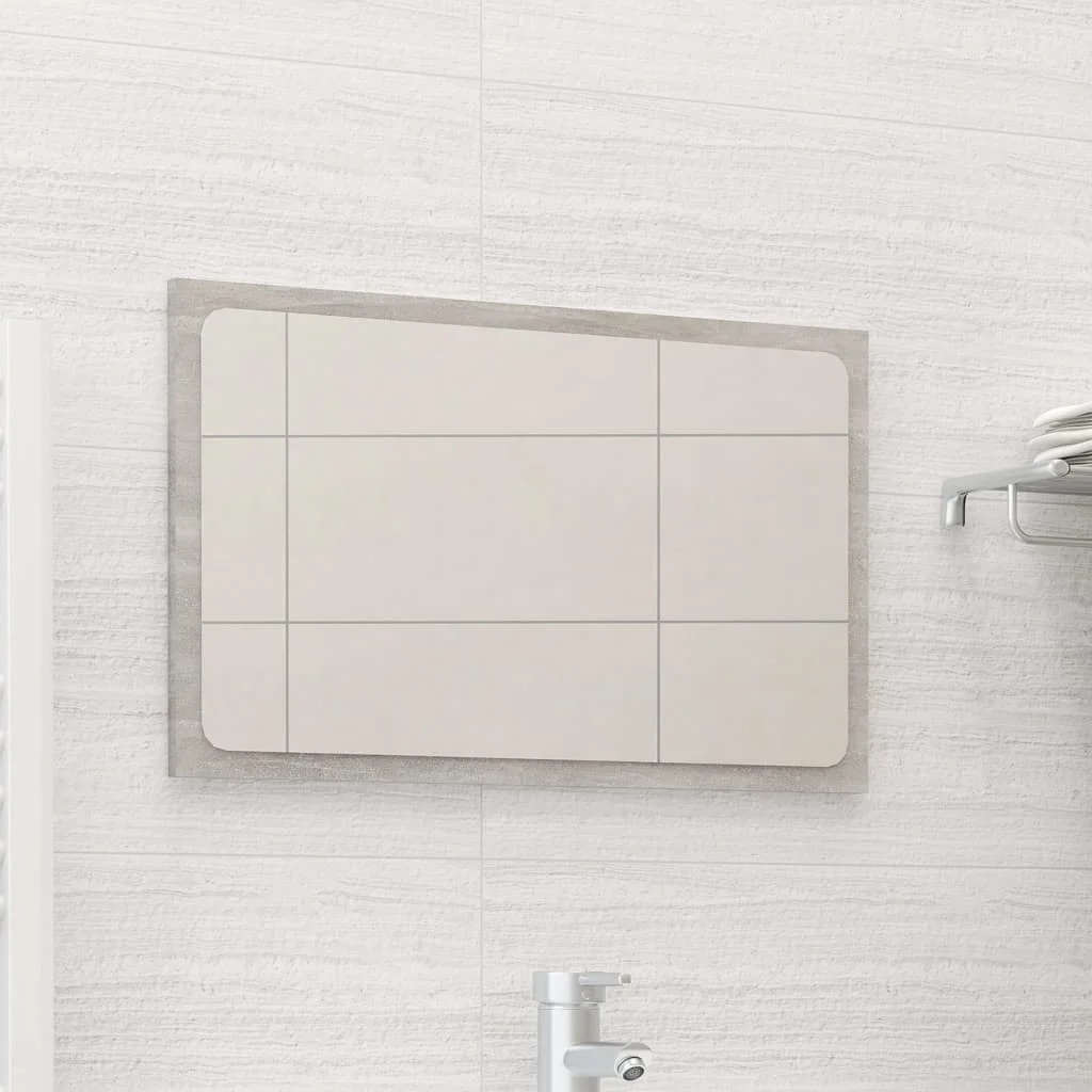 

Bathroom Mirror Concrete Gray 23.6"x0.6"x14.6" Chipboard