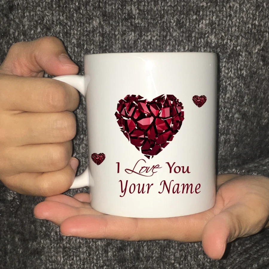 

Personalised Coffee Mug Custom Printed love Tea Coffee Mugs Cup wife or husband Gift Name Text Drop Shipping