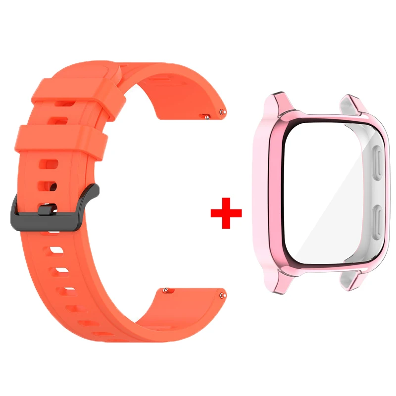 Best Correa de silicona 2 en 1 para reloj inteligente Garmin Venu SQ, Correa deportiva para reloj inteligente, funda protectora de TPU