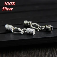high quality 925 sterling silver leaher cords end buckle hooks bracelet necklace clasps diy jewelry making fittings wholesale