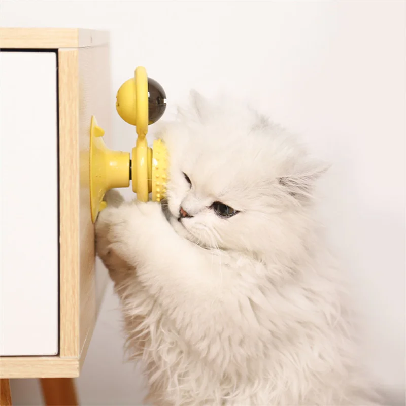 Забавная игрушка для кошек вращающаяся ветряная мельница светодиодный Ной